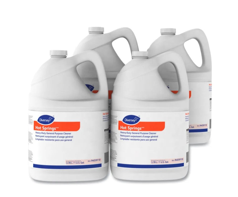 Diverse Hot Springs Heavy-Duty General Purpose Cleaner, Citrus Scent, 1 Gallon Bottle, 4/Case