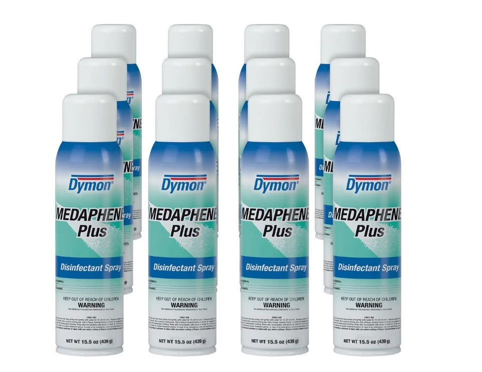 Dymon Medaphene Plus Disinfectant Spray, 15.5 oz Aerosol Spray, 12/Carton