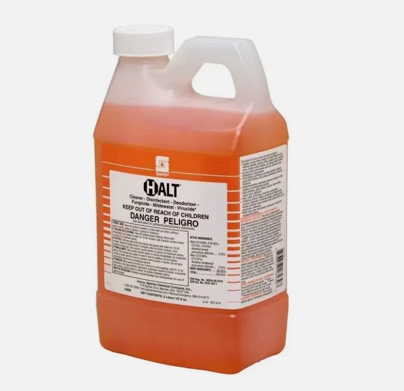 Spartan Clean on the Go Halt Disinfectant, 2 Liters Pack of 4
