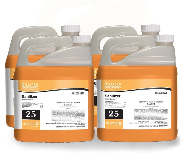 Hillyard Arsenal One Sanitizer 2.5 L Liquid Yellow - pack of 4