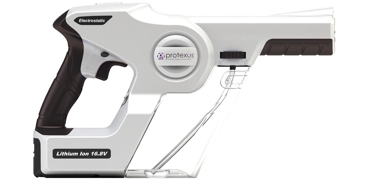 Protexus Handheld Electrostatic Sprayer, Disinfectants and Sanitizers, Cordless Electric Spray Gun, Fogger Machine, 34oz Removable Tank, 4Hr Battery Runtime, 60-Micron Nozzle, Covers 2,800Sq Ft