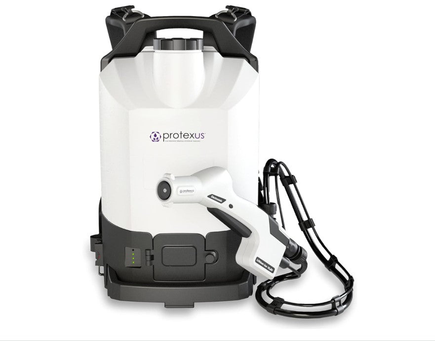 EvaClean Protexus Cordless Battery Powered Electrostatic Backpack Sprayer, 16.8V Rechargeable, 2.25-Gallon, 60-Micron Nozzle, 4Ft Hose - Commercial Disinfectant and Sanitizer - 23,000 Sq Ft Coverage