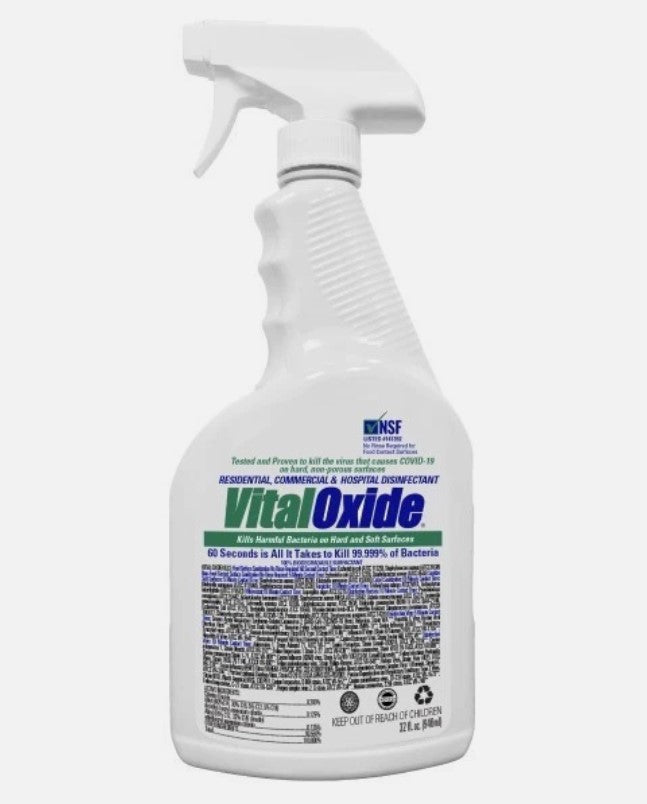 Vital Oxide Disinfectant, Deodorizer, Cleaner, Food-Contact Sanitizer, Virucide Case of 12 bottles of  32 oz
