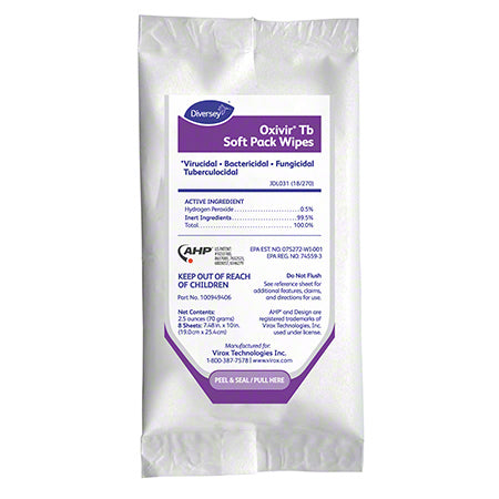 Diversey™ Oxivir® Tb Soft Pack Wipes - 8 ct. Pack, 120/cs